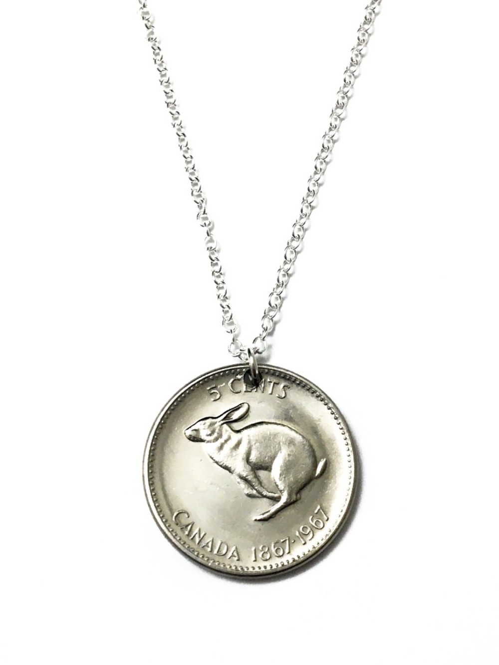 1967 Lucky “Rabbit” Coin Necklace, 18-inch